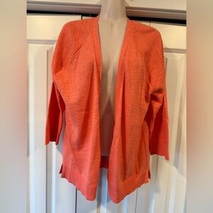 St Johns Bay open front cardigan sweater xl spring coral peach